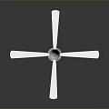 Modern White Ceiling Fan with Five Blades and Conical Motor Design 3d model