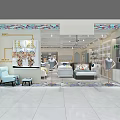 Home Bedding Specialty Store With Comfortable Bed Pillows And White Shelves Display Area