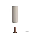 Modern Minimalist Floor Lamp With Pleated Fabric Shade And Metal Stand Warm Light