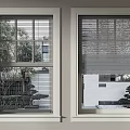 Stylish Window Blinds For Modern Home Windows With Exterior Green Plants And Architectural Views