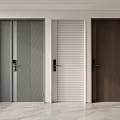 Security Doors With Different Designs Displayed Side By Side In Gray White And Brown 3d model