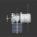 Space Station Satellite With Solar Panels And Orbital Module For Cosmic Exploration