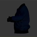 Blue Bomber Jacket With Zipper Closure And Long Sleeves Design 3d model