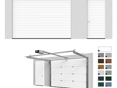 Roll Up Garage Door Design With Various Color Options And Modern Style 3d model