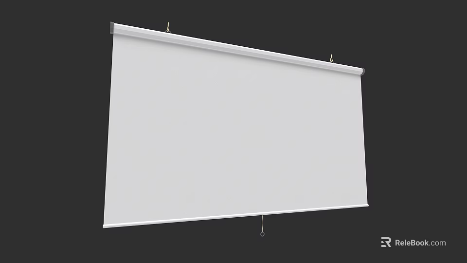 High Quality White Roller Projection Screen Mounted For Home Theater Use 3d model