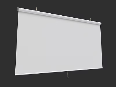 High Quality White Roller Projection Screen Mounted For Home Theater Use 3d model
