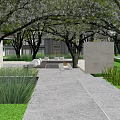 Residential Landscape With High Rise Buildings Lush Greenery And Modern Entrance Structure
