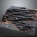 Modern Stacked Brick Structure With Textured Surfaces And Dynamic Light Shadow Effects 3d model
