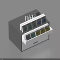 Perfume Cosmetics Display Stand With Colorful Boxes Neatly Arranged On Retail Counter