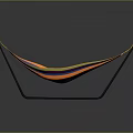 Colorful Striped Hammock With Black Metal Stand For Indoor Modern Use