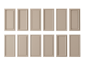 Wardrobe door combination door panel cabinet door 3d model