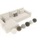 Modern Sectional Sofa With Multiple Color Options And Plush Decorative Pillows 3d model