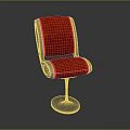 Modern Leisure Chair With Red Upholstery And Silver Metal Frame Round Base