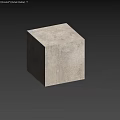 Marble Sphere Component In Minimalist Setting With Textured Walls And Steps