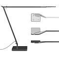 Modern Adjustable Arm Desk Lamp With LED Light And Sleek Black Base 3d model