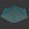 Organ and Hair Structure Model Displaying Umbrella like Slender Strands Arrangement
