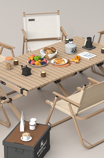 Outdoor Table and Chair Combination Camping Table and Chair 3d model