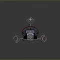 Vintage Style Car With Unique Design Glowing Elements Circular Wheels And Roof Mounted Device