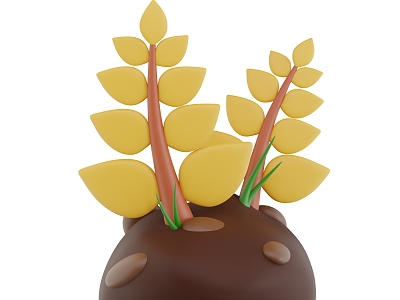 Cartoon plant seeds Cartoon plant seeds Cartoon seedlings 3d model