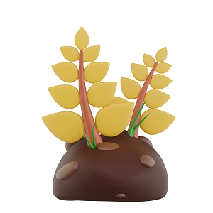 Cartoon plant seeds Cartoon plant seeds Cartoon seedlings 3d model