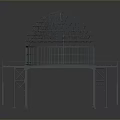 Metal Frame Dome Structure With Base Supports And Open Skeletal Design 3d model