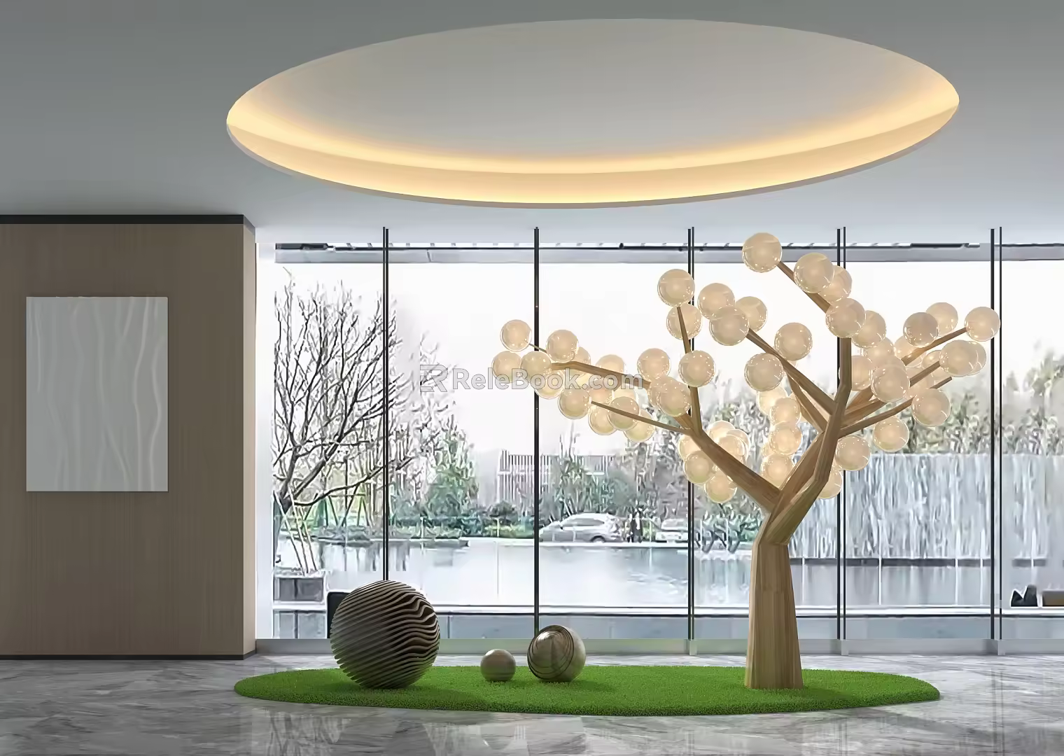Modern hall sales department tree lamp modeling device 3d model