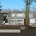 Modern single-family villa 3d model