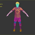 A Man Wearing Striped Football Jersey With Numbers And Orange Cleats