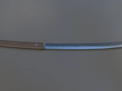 Traditional Long Sword With Silver Sharp Blade And Wooden Handle Design 3d model