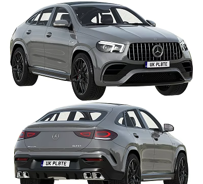 Sleek Gray Mercedes AMG SUV Coupe With Sporty Dynamic Exterior Design 3d model