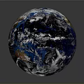 Blue Earth Globe And Transparent Crystal Sphere With Land Ocean Details On Dark Reflective Background