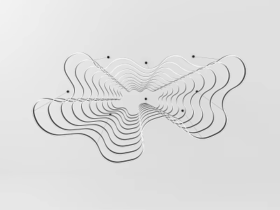 Unique Irregular Pendant Light Featuring Flowing Curved Lines And Modern Design 3d model