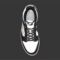 Black White Gray Leather Sneakers With Lace Up Design And Swoosh Logo Rubber Sole