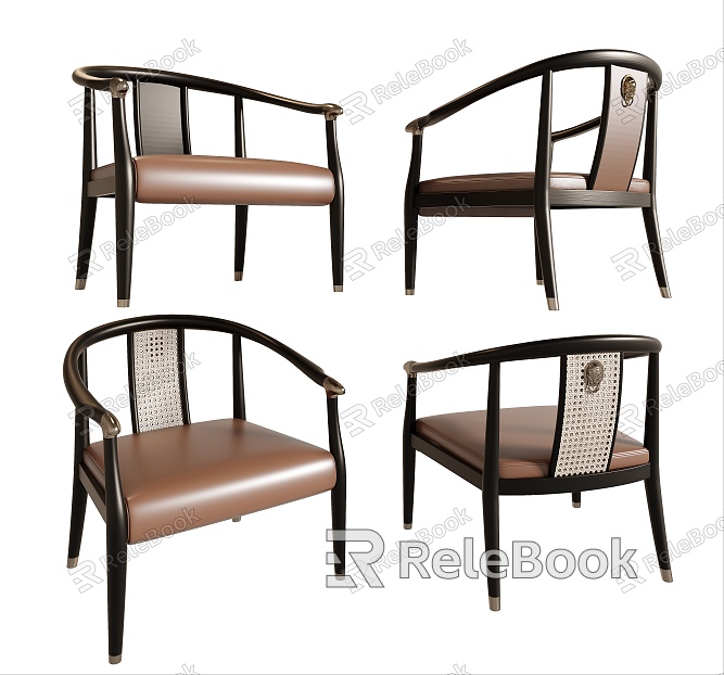 New Chinese Style Single Chair Single Chair Dining Chair Leisure Chair model