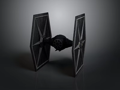 TIE Fighter Model With Angular Wings For Space Aeronautics 3d model