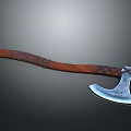 Handcrafted Weapon Axe With Wooden Handle Wrapped Rope And Carved Metal Blade