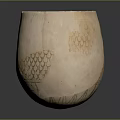 Beige Pottery Jar With Intricate Surface Patterns And Rounded Shape For Daily Use