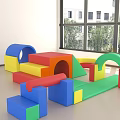 Indoor Kids Soft Play Equipment with Colorful Blocks Tunnels Arches and Various Shapes