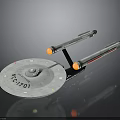 Spacecraft Model With Disc Shaped Hull Twin Engines NCC 1701 For Cosmic Exploration
