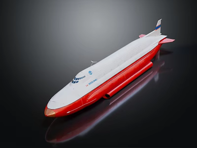 Red And White Streamlined Hydrofoil Water Transport With Modern Fast Design Features 3d model