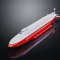 Red And White Streamlined Hydrofoil Water Transport With Modern Fast Design Features
