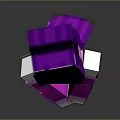 Minecraft Style Purple Pink Glowing Train 3D Model With Armor Like Structure