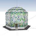 Garden Feature Glass Dome with Blue Glass Sunlight Streaming Through Wooden Floor Children Playing