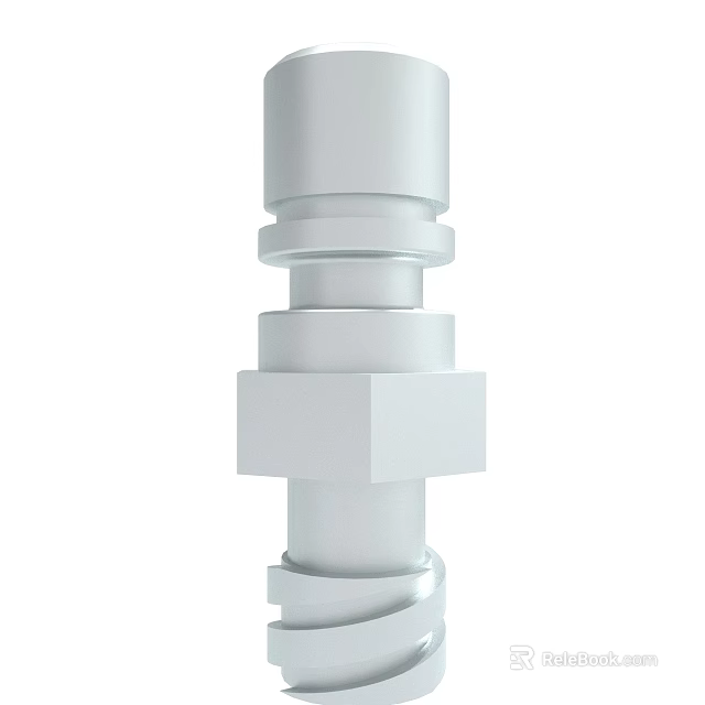 Other White Mechanical Component With Stacked Cylindrical And Square Structures 3d model
