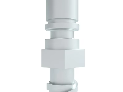 Other White Mechanical Component With Stacked Cylindrical And Square Structures 3d model