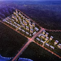 Modern Residential Area Aerial View With High Rise Buildings Green Spaces And River