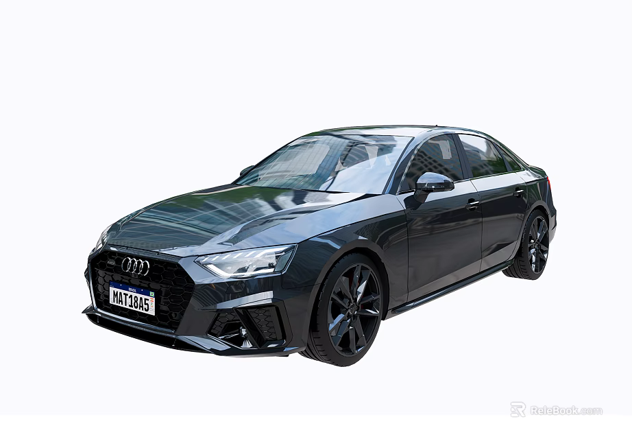 Black Audi Sporty Sedan With Sleek Front Face Design And Alloy Wheels 3d model 