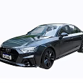Black Audi Sporty Sedan With Sleek Front Face Design And Alloy Wheels