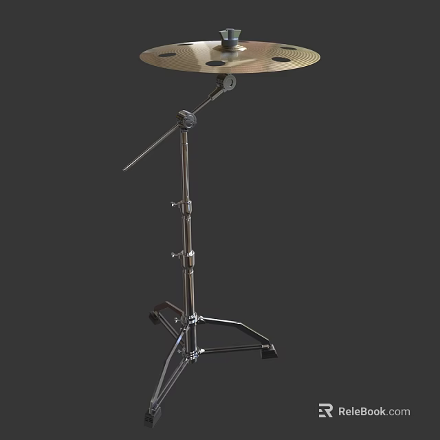 Professional Musical Instruments Art Supplies Featuring Drum Cymbal And Sturdy Metal Stand 3d model 