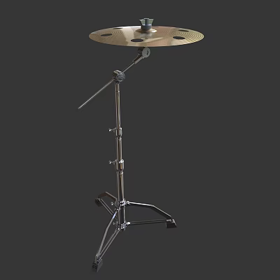 Professional Musical Instruments Art Supplies Featuring Drum Cymbal And Sturdy Metal Stand 3d model